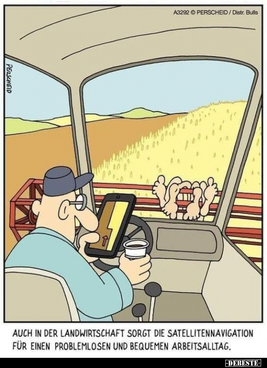 Auch in der Landwirtschaft sorgt die Satellitennavigation.. - Lustige Bilder | DEBESTE.de
