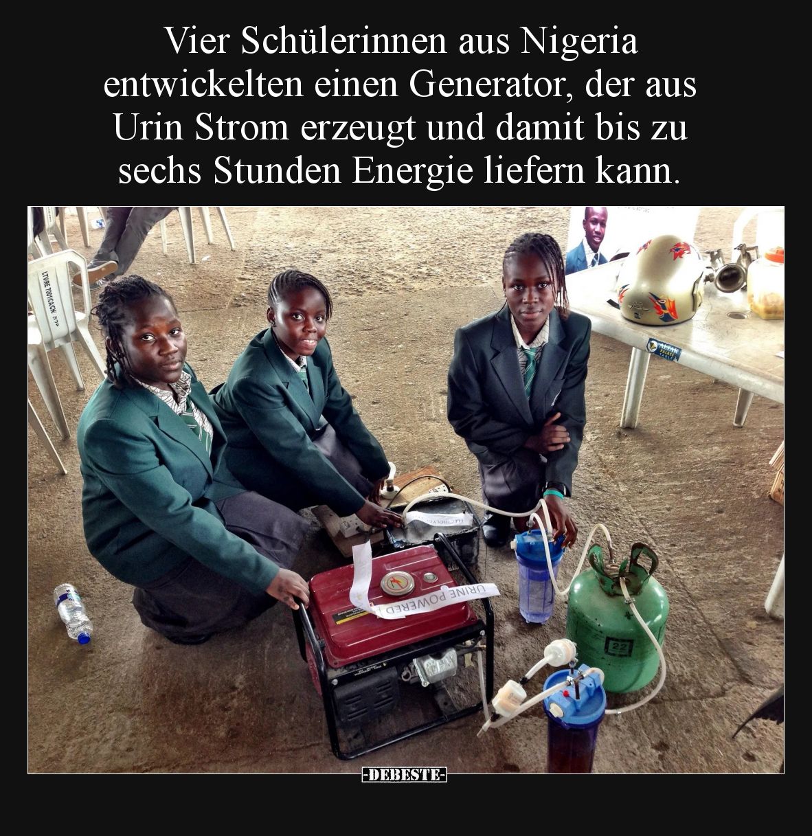 Vier Schülerinnen aus Nigeria entwickelten einen Generator.. - Lustige Bilder | DEBESTE.de