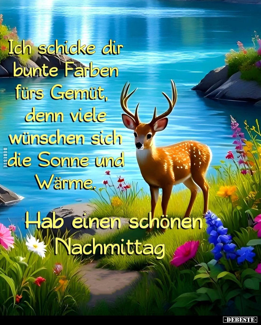 Ich schicke dir bunte Farben fürs Gemüt denn viele wünschen sich die Sonne und Wärme.
Hab einen schönen Nachmittag