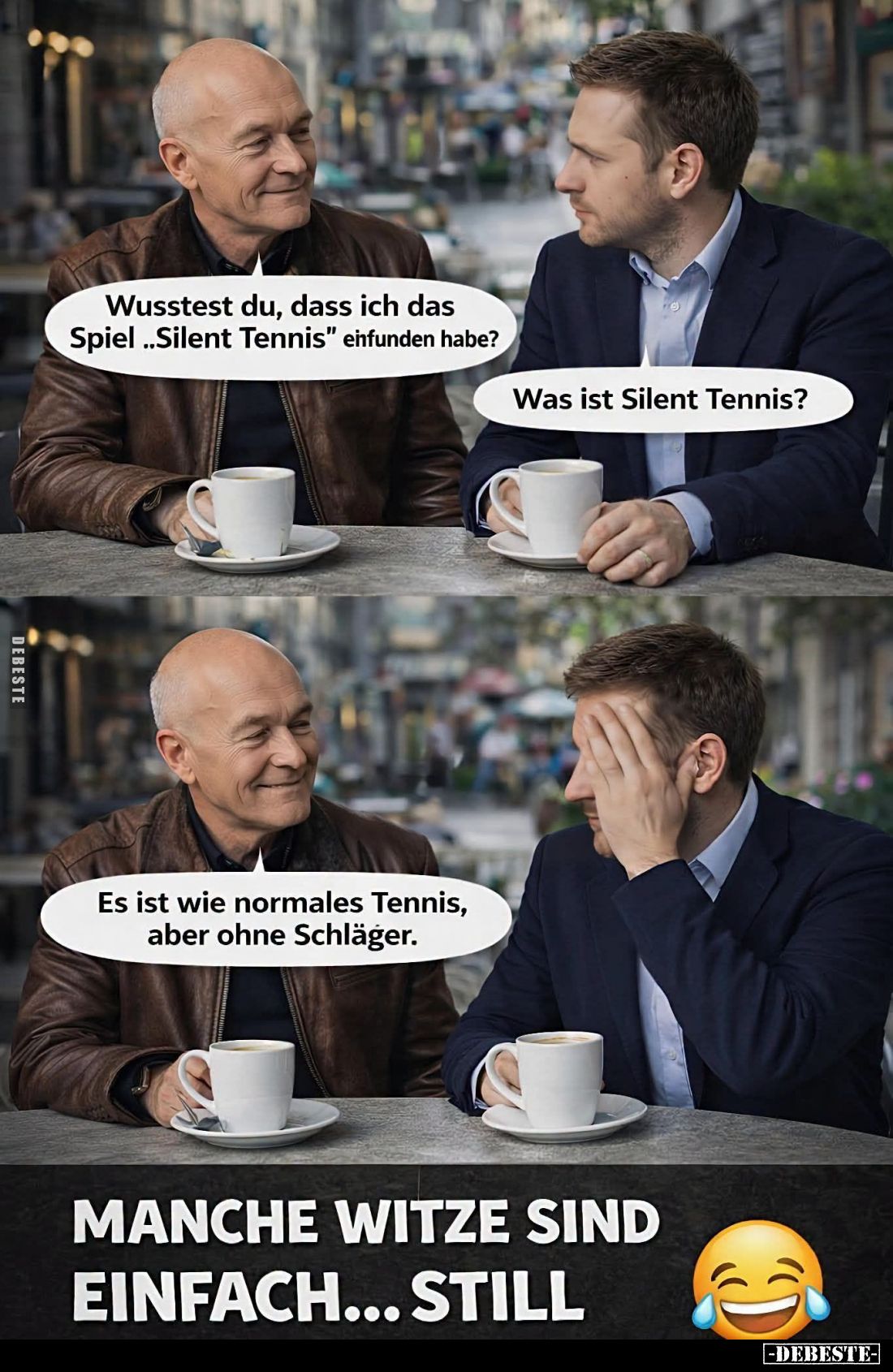 Wusstest du, dass ich das Spiel "Silent Tennis" einfunden habe? -
Was ist Silent Tennis? -
Es ist wie normales Te...