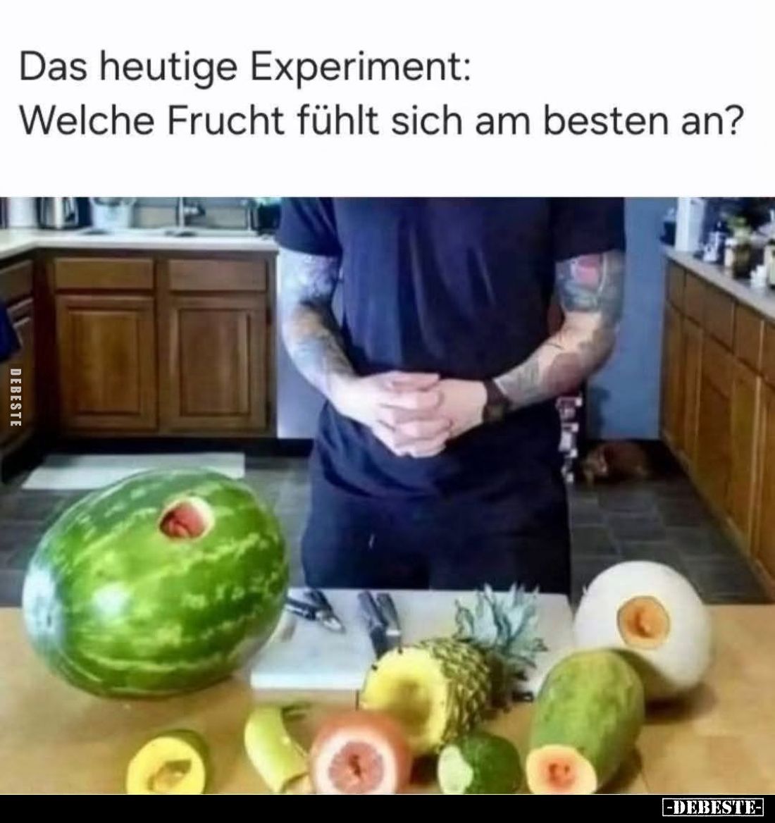 Das heutige Experiment: Welche Frucht fühlt sich am besten an?