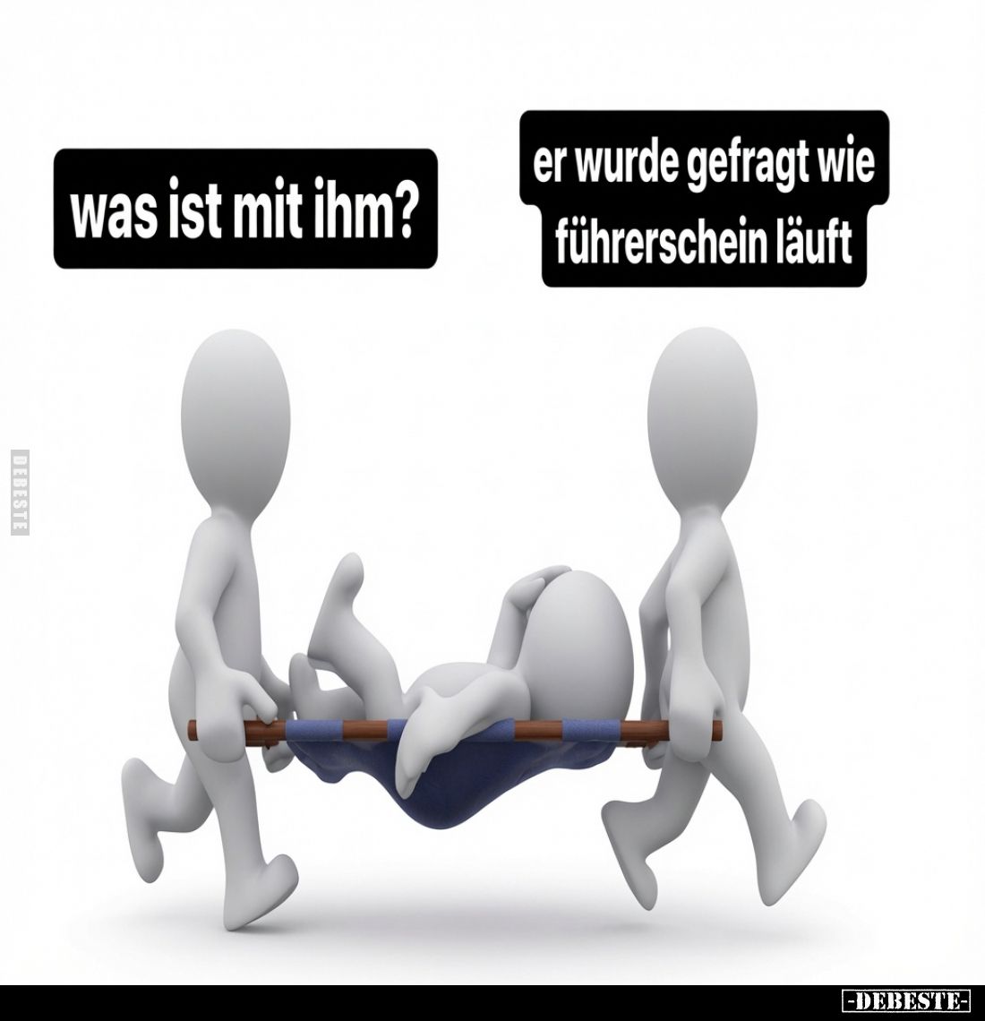 Was ist mit ihm? -
Er wurde gefragt wie Führerschein läuft.
