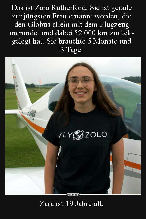 Das ist Zara Rutherford. Sie ist gerade zur jüngsten Frau.. - Lustige Bilder | DEBESTE.de
