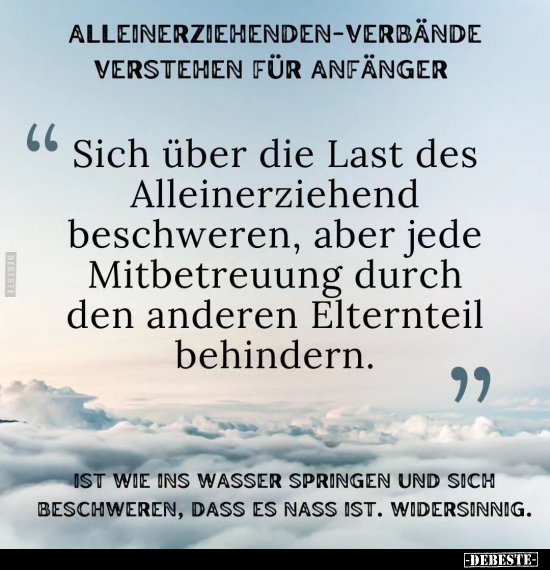 "Sich über die Last des Alleinerziehend beschweren.." - Lustige Bilder | DEBESTE.de