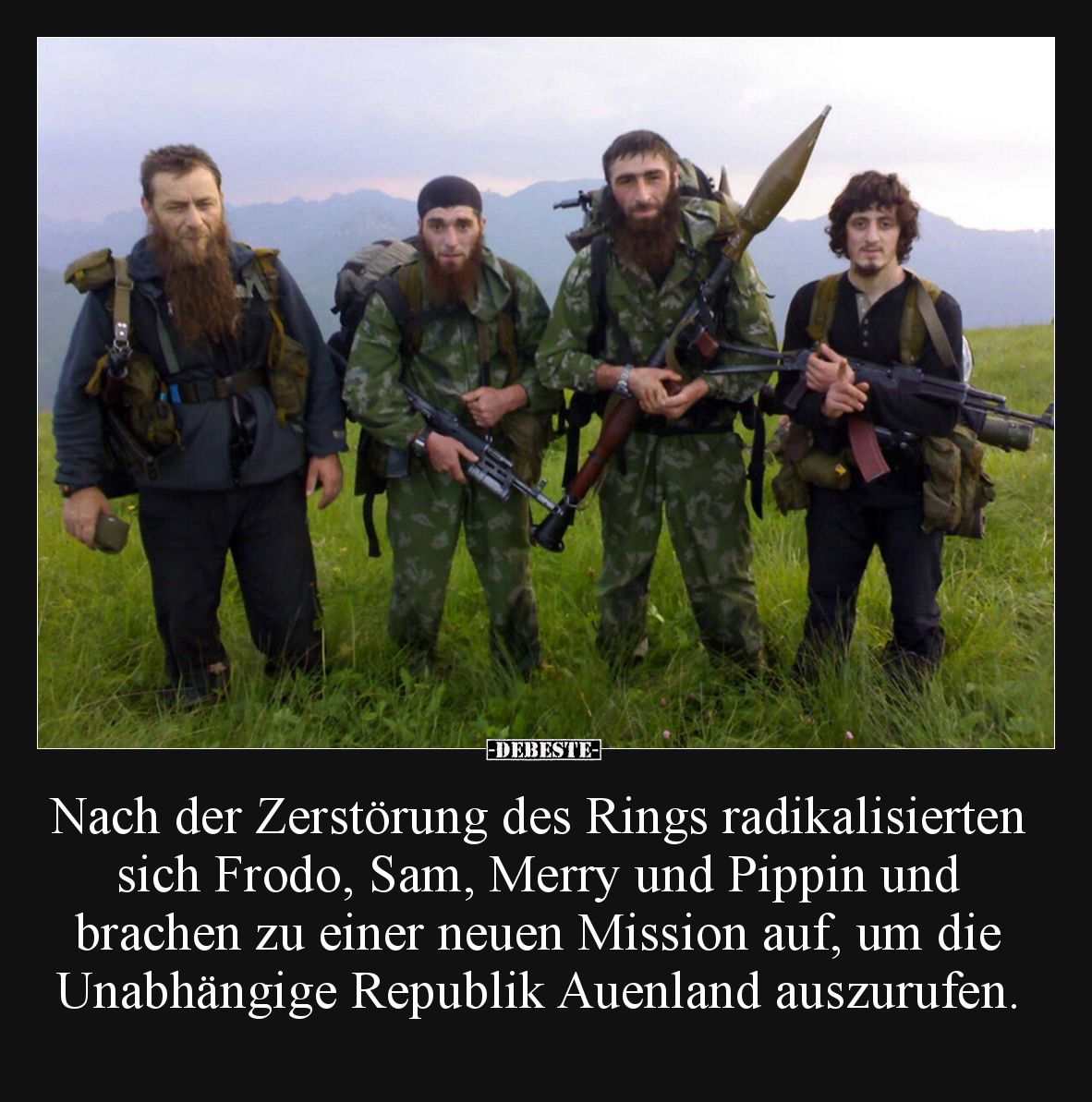Nach der Zerstörung des Rings radikalisierten sich Frodo, Sam, Merry und Pippin und brachen zu einer neuen Mission auf, um di...