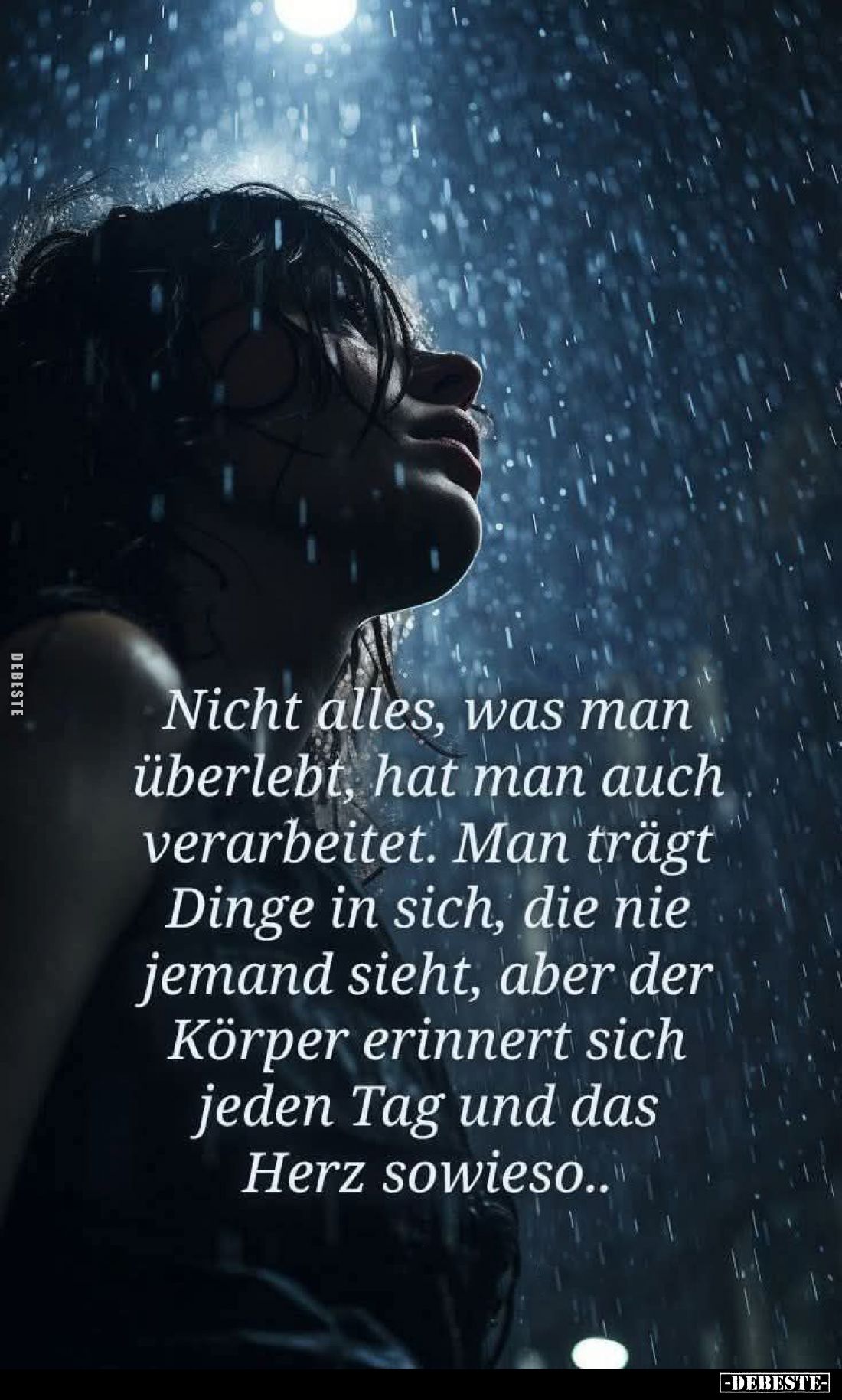 Nicht alles, was man überlebt, hat man auch verarbeitet. Man trägt Dinge in sich, die nie jemand sieht, aber der Körper erinn...