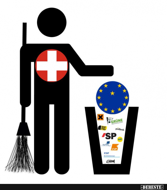 Kein  Rahmenabkommen Schweiz-EU, vereinigte Linke am Boden - Lustige Bilder | DEBESTE.de