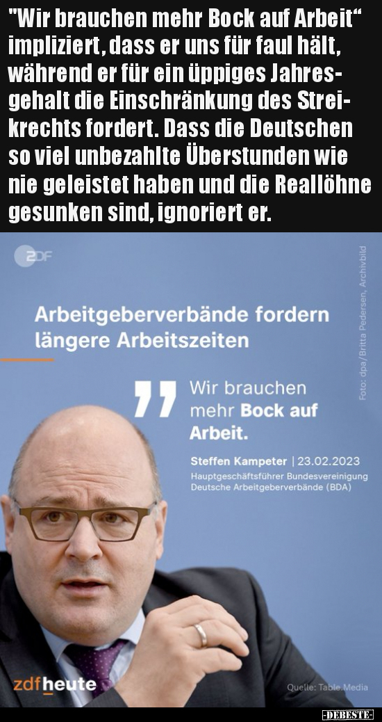 "Wir brauchen mehr Bock auf Arbeit" impliziert.. - Lustige Bilder | DEBESTE.de