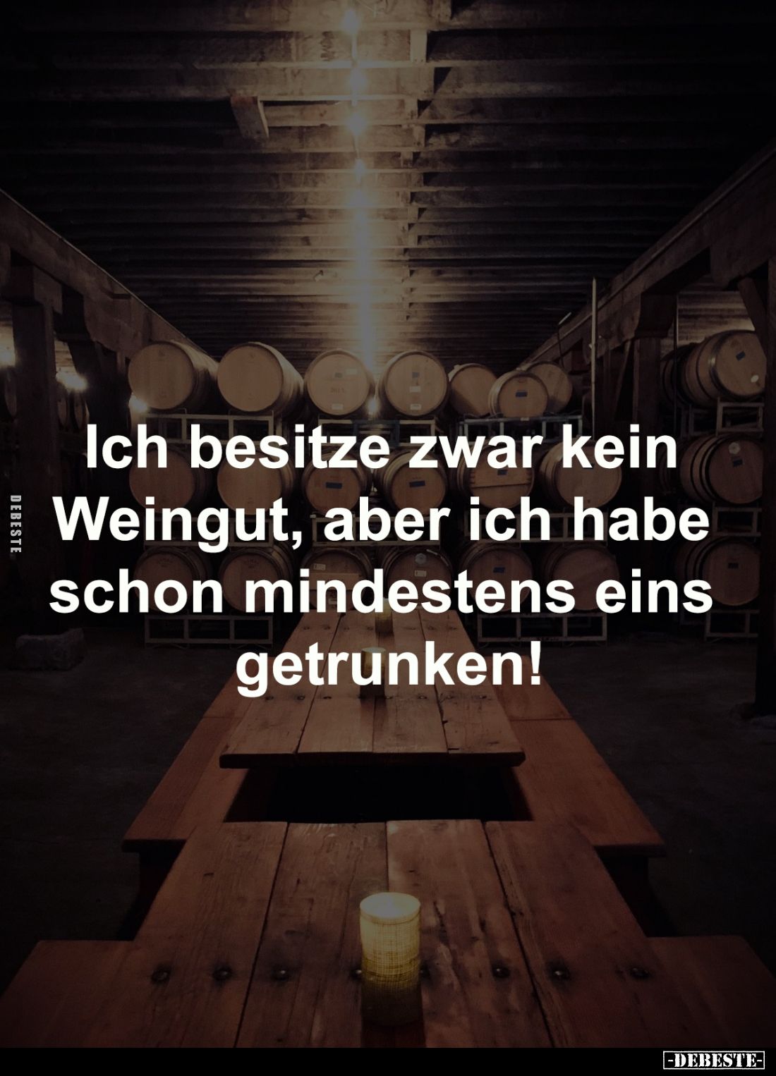 Ich besitze zwar kein 
Weingut, aber ich habe 
schon mindestens eins 
getrunken!