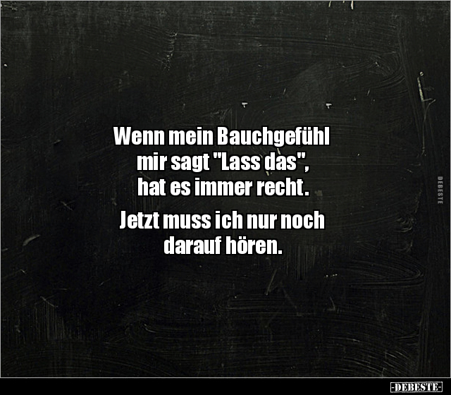 Wenn mein Bauchgefühl mir sagt "Lass das", hat es immer.. - Lustige Bilder | DEBESTE.de