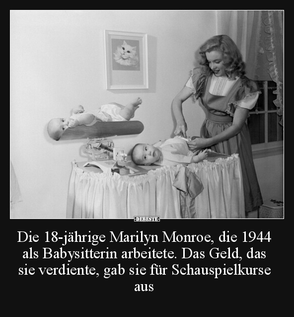 Die 18-jährige Marilyn Monroe, die 1944 als Babysitterin.. - Lustige Bilder | DEBESTE.de