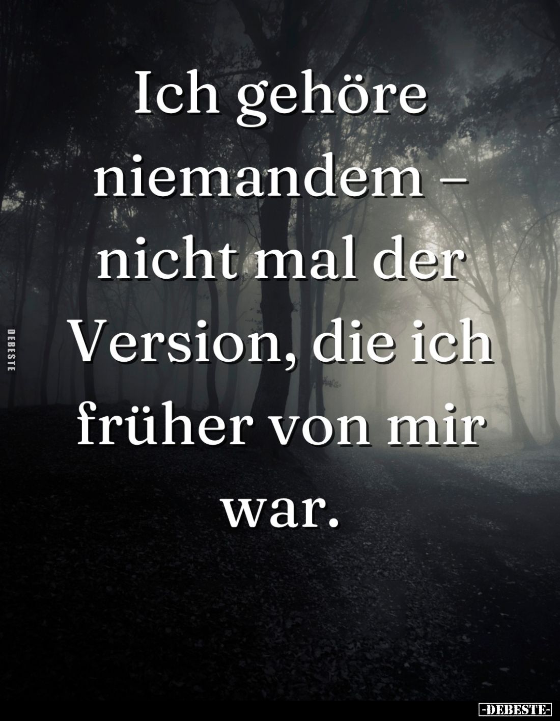 Ich gehöre niemandem nicht mal der Version, die ich früher von mir war.