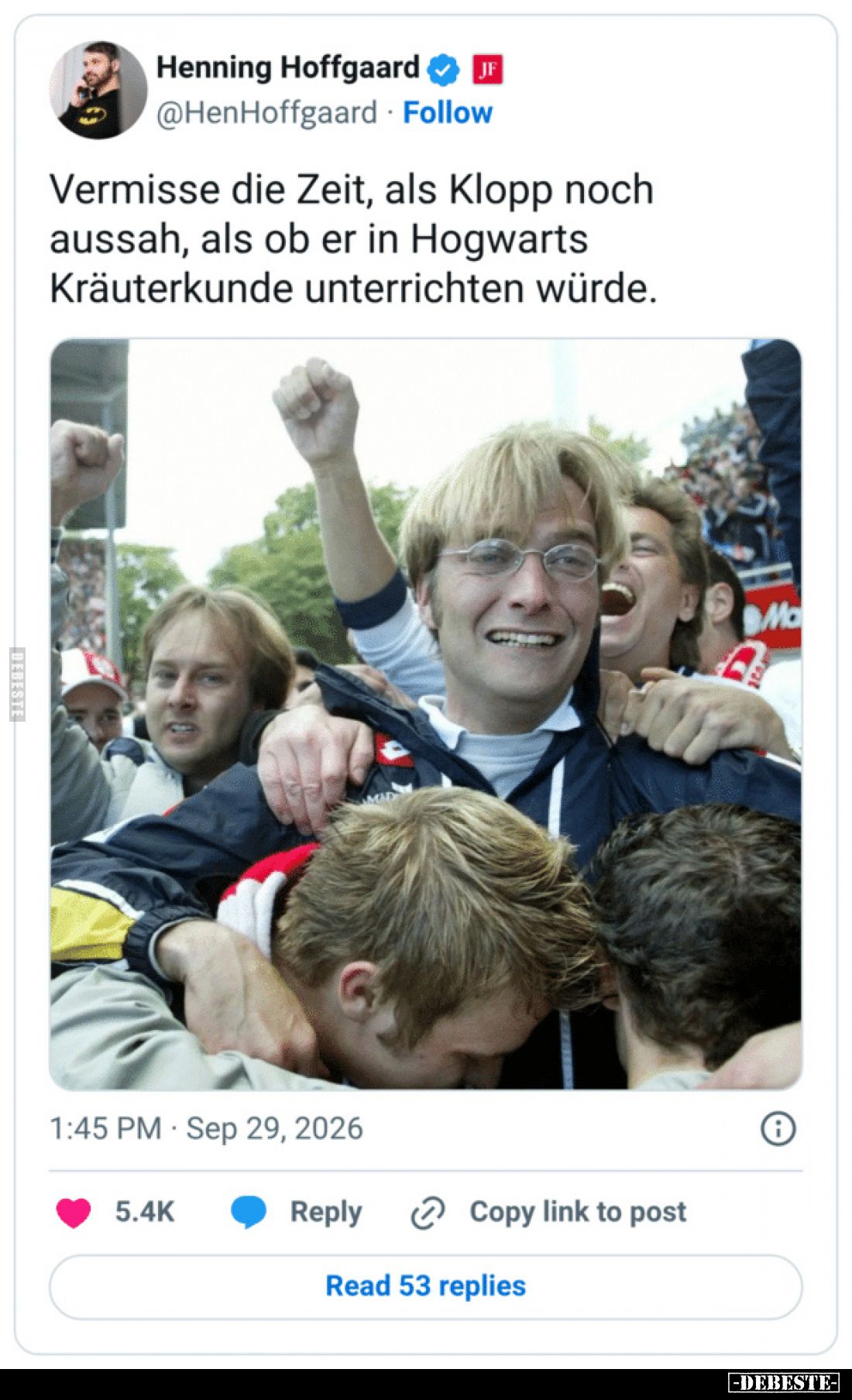 Vermisse die Zeit, als Klopp noch aussah, als ob er in.. - Lustige Bilder | DEBESTE.de