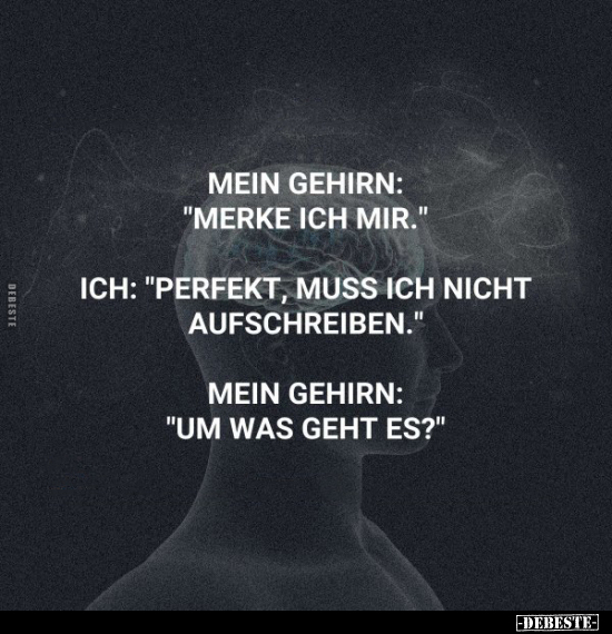 Mein Gehirn: "Merke ich mir.".. - Lustige Bilder | DEBESTE.de