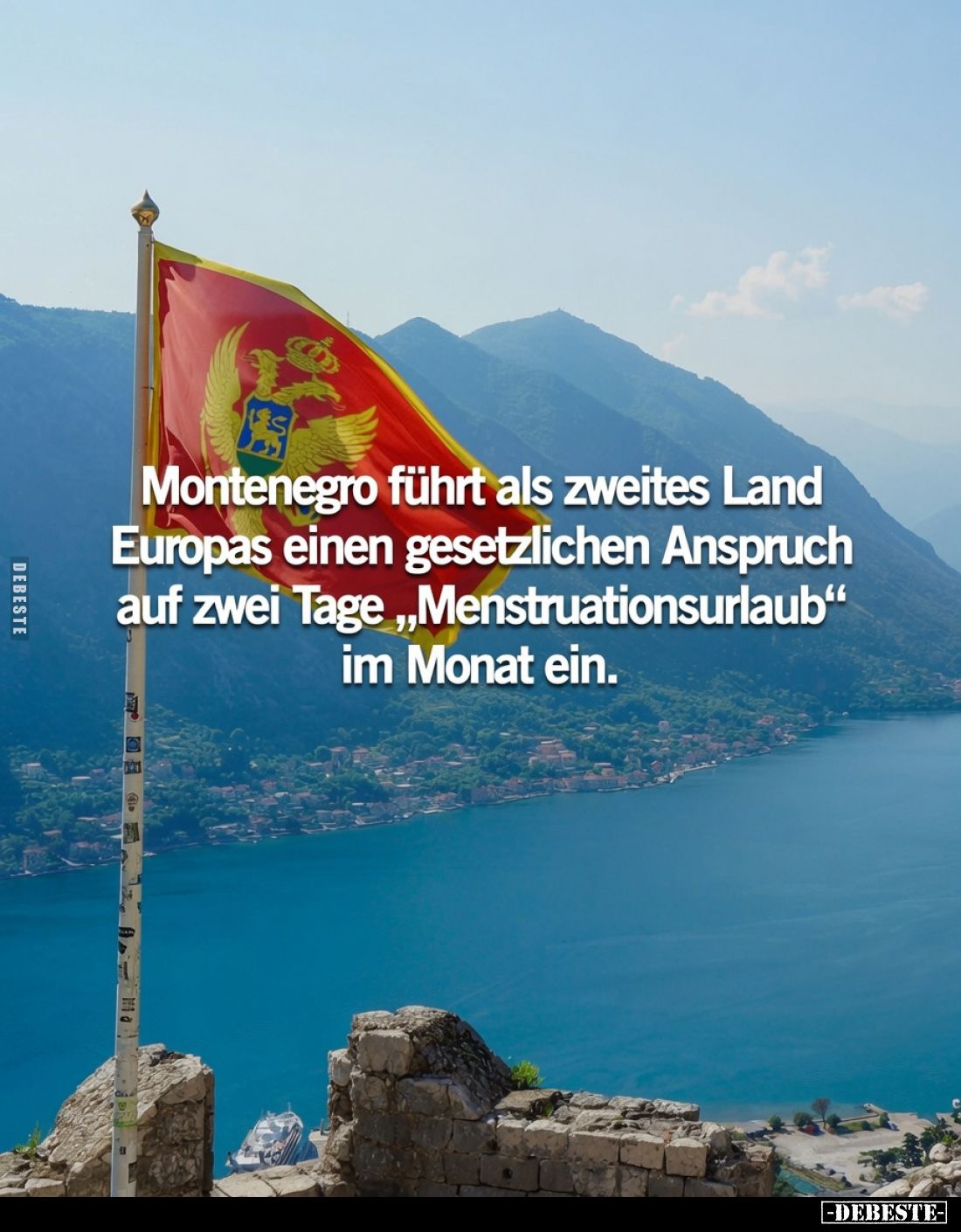 Montenegro führt als zweites Land Europas einen gesetzlichen Anspruch auf zwei Tage "Menstruationsurlaub" im Monat ...
