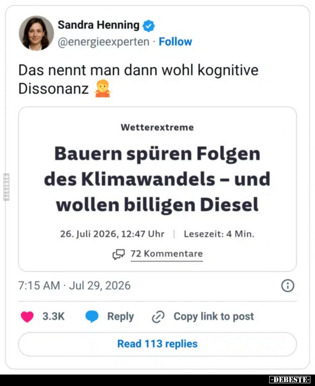 Das nennt man dann wohl kognitive Dissonanz