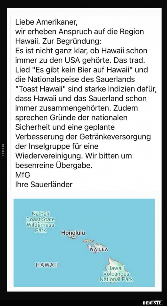 Liebe Amerikaner, wir erheben Anspruch auf die Region.. - Lustige Bilder | DEBESTE.de