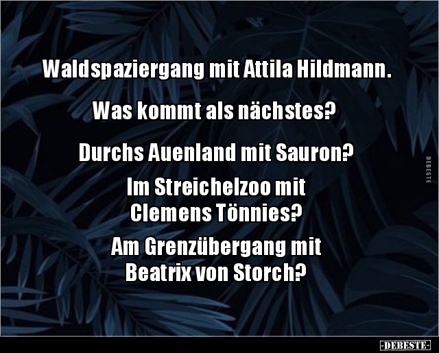 Waldspaziergang mit Attila Hildmann.  Was kommt als.. - Lustige Bilder | DEBESTE.de