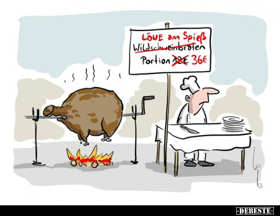 Löwe am Spieß Portion 36€