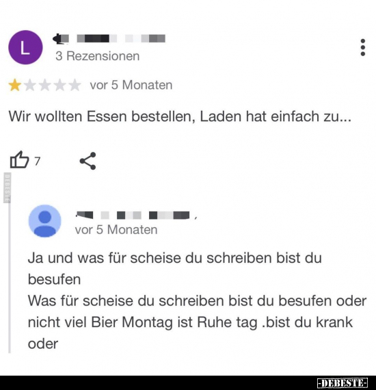 Wir wollten Essen bestellen, Laden hat einfach zu... - Lustige Bilder | DEBESTE.de