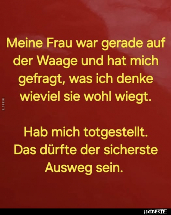 Meine Frau war gerade auf der Waage.. - Lustige Bilder | DEBESTE.de