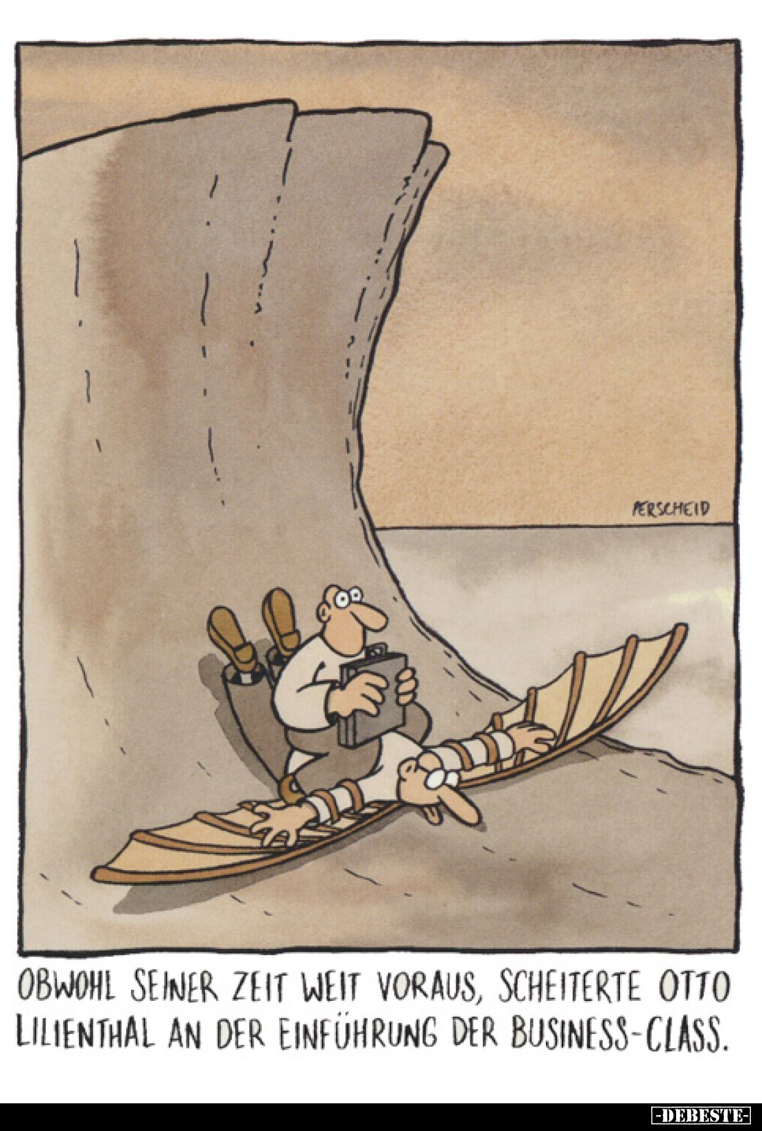 Obwohl seiner Zeit weit voraus, scheiterte Otto Lilienthal an der Einführung der Business-Class.