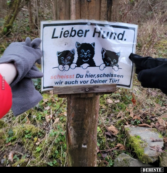 Lieber Hund. schei*sst Du hier, scheissen wir auch vor Deiner Tür!.. - Lustige Bilder | DEBESTE.de