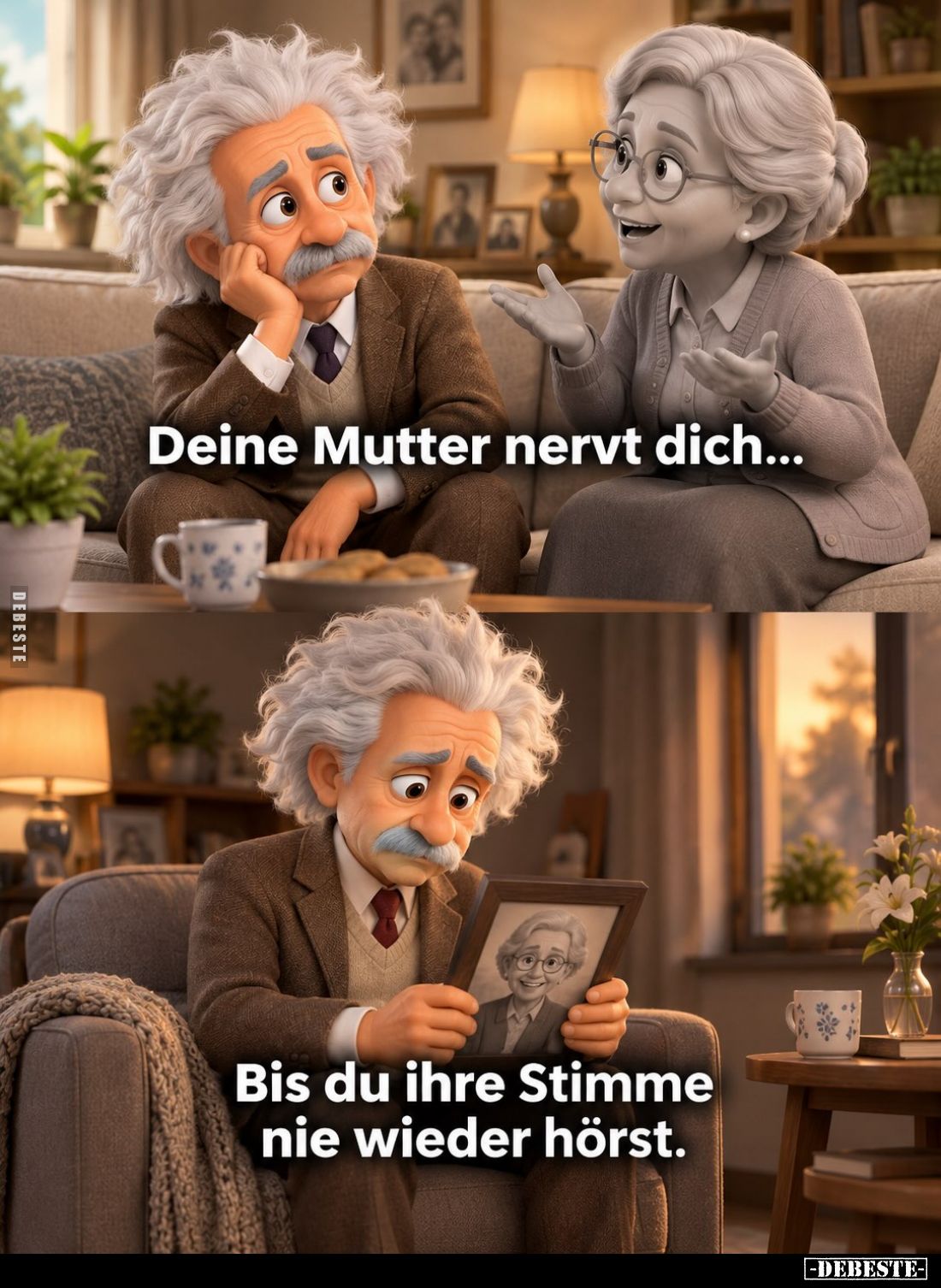 Deine Mutter nervt dich...

Bis du ihre Stimme nie wieder hörst.