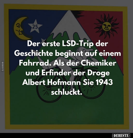 Der erste LSD-Trip der Geschichte beginnt auf einem Fahrrad.. - Lustige Bilder | DEBESTE.de