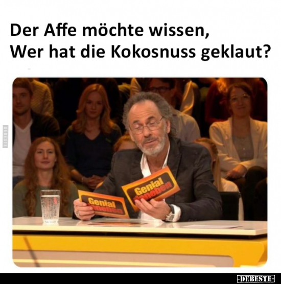 Der Affe möchte wissen, wer hat die Kokosnuss geklaut?.. - Lustige Bilder | DEBESTE.de