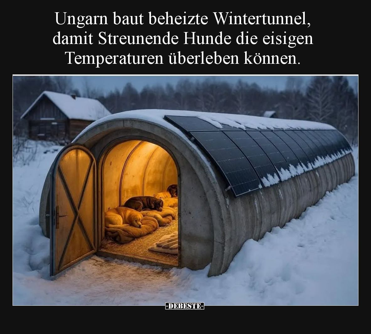 Ungarn baut beheizte Wintertunnel, damit Streunende Hunde die eisigen Temperaturen überleben können.