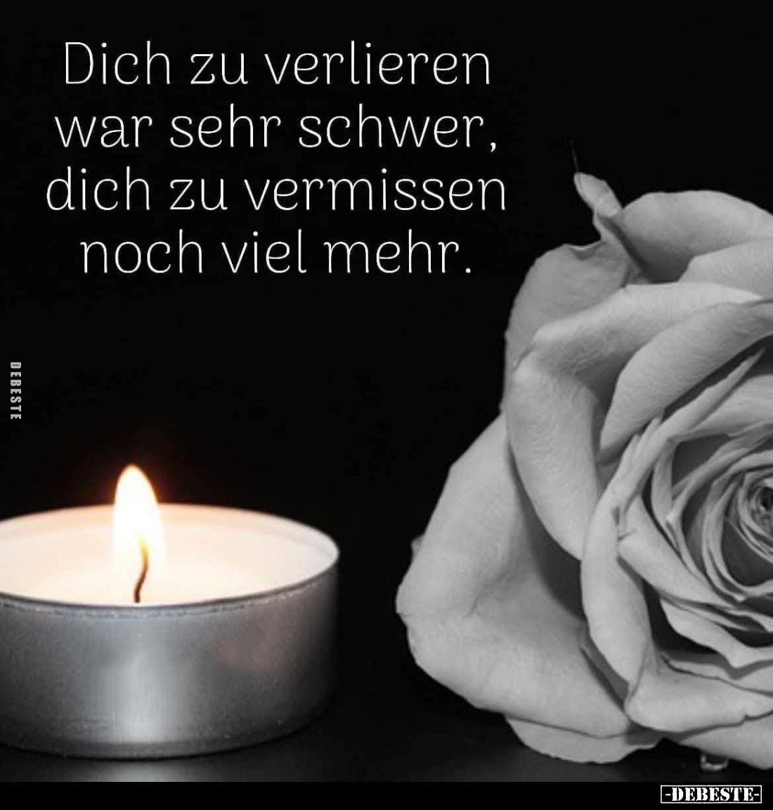 Dich zu verlieren war sehr schwer, dich zu vermissen noch viel mehr.