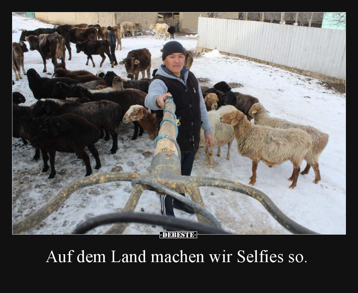 Auf dem Land machen wir Selfies so.