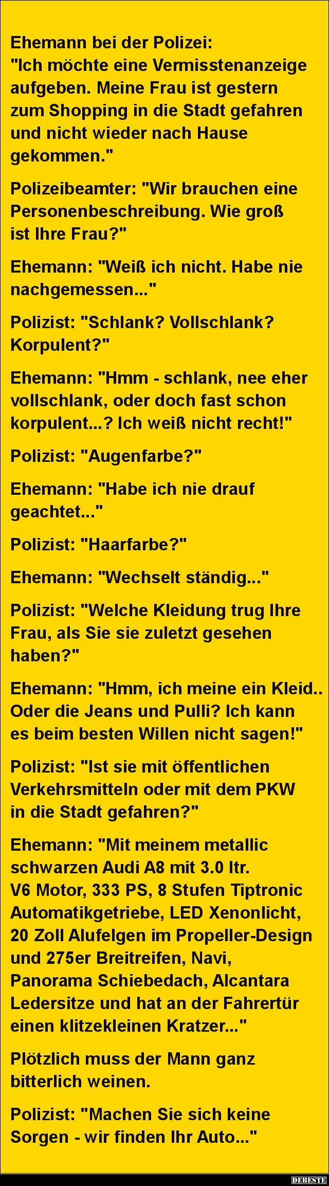 Ehemann bei der Polizei.. - Lustige Bilder | DEBESTE.de