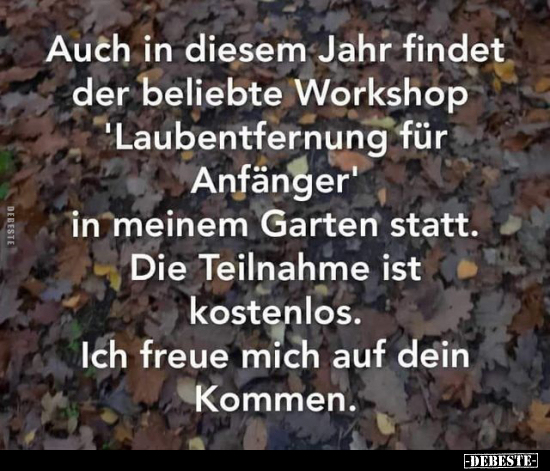 Auch in diesem Jahr findet der beliebte Workshop.. - Lustige Bilder | DEBESTE.de