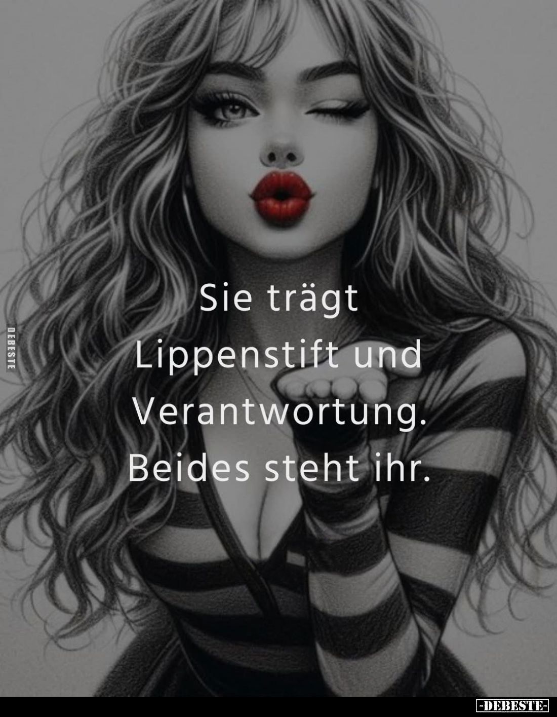 Sie trägt Lippenstift und Verantwortung. Beides steht ihr.