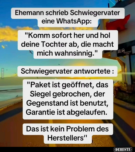 Ehemann schrieb Schwiegervater eine WhatsApp.. - Lustige Bilder | DEBESTE.de