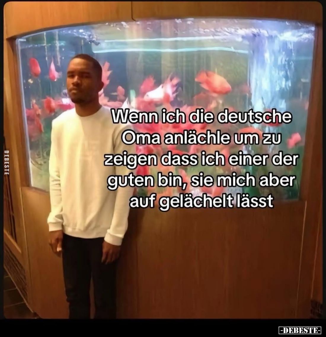 Wenn ich die deutsche Oma anlächle um zu zeigen dass ich einer der guten bin, sie mich aber auf gelächelt lässt