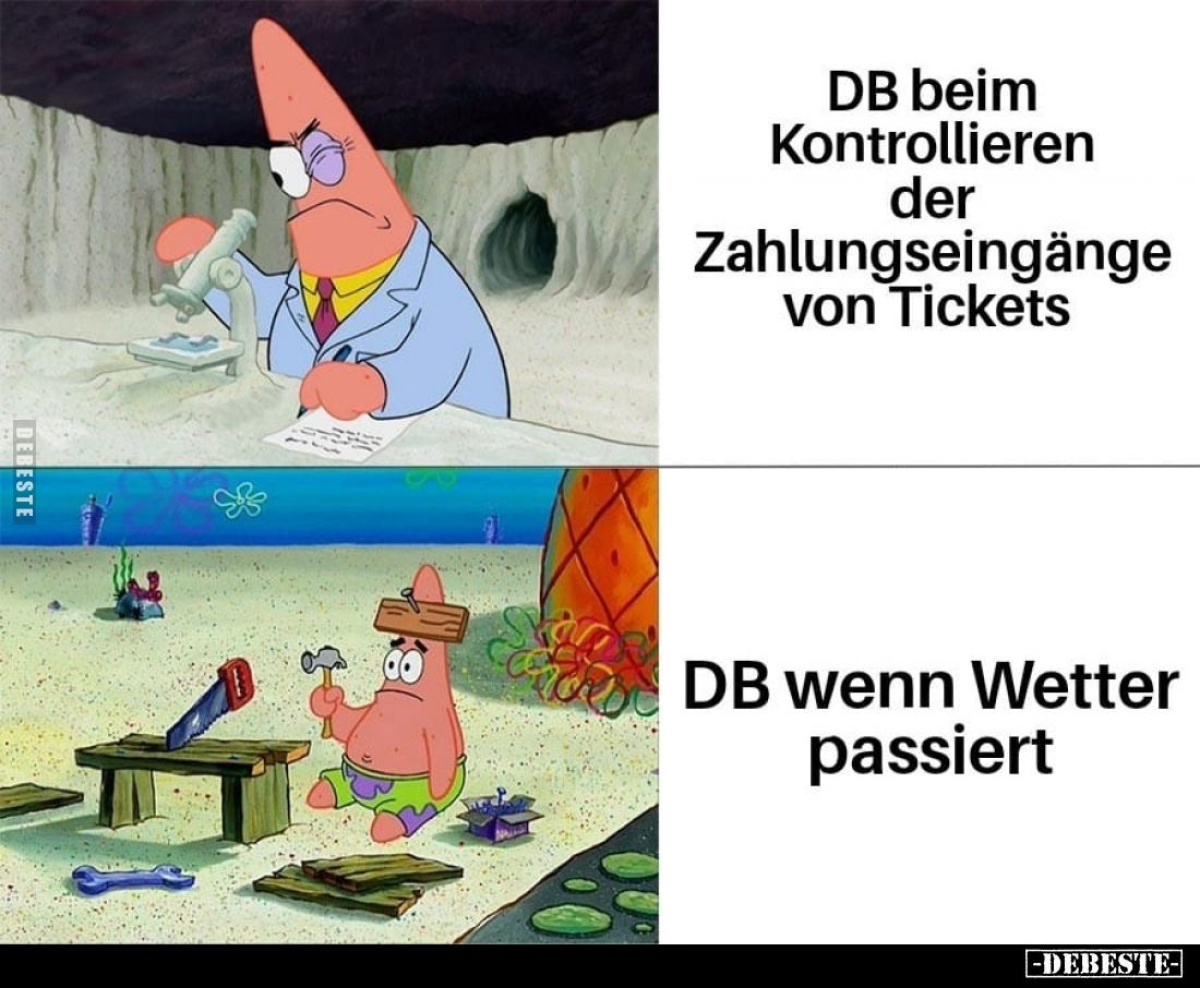 DB beim Kontrollieren der Zahlungseingänge von Tickets. -
DB wenn Wetter passiert.