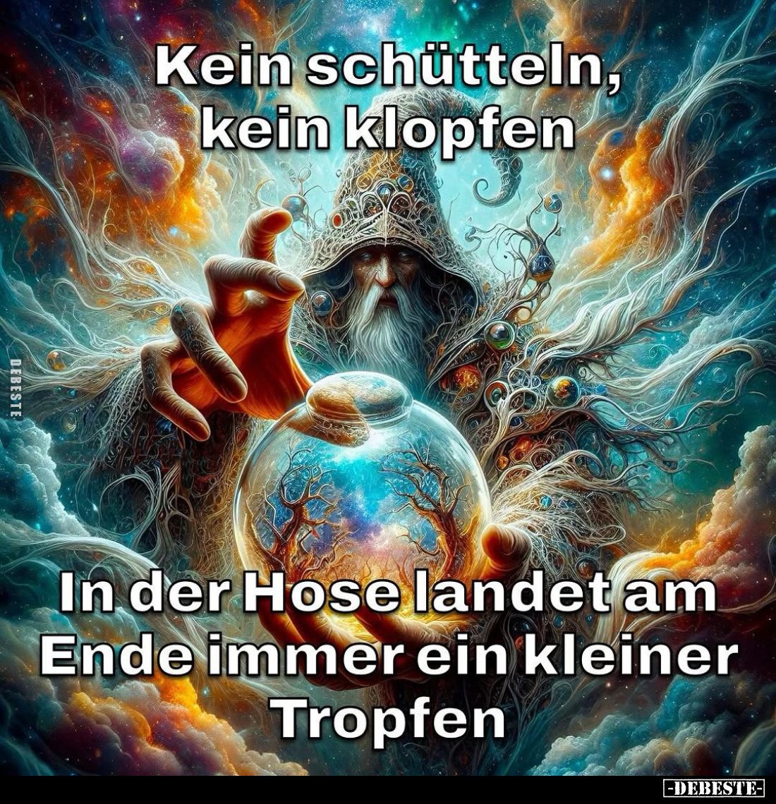 Kein schütteln, kein klopfen.
In der Hose landet am Ende immer ein kleiner Tropfen.