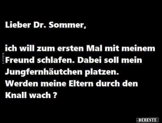 Lieber Dr. Sommer, ich will zum ersten Mal mit meinem Freund..