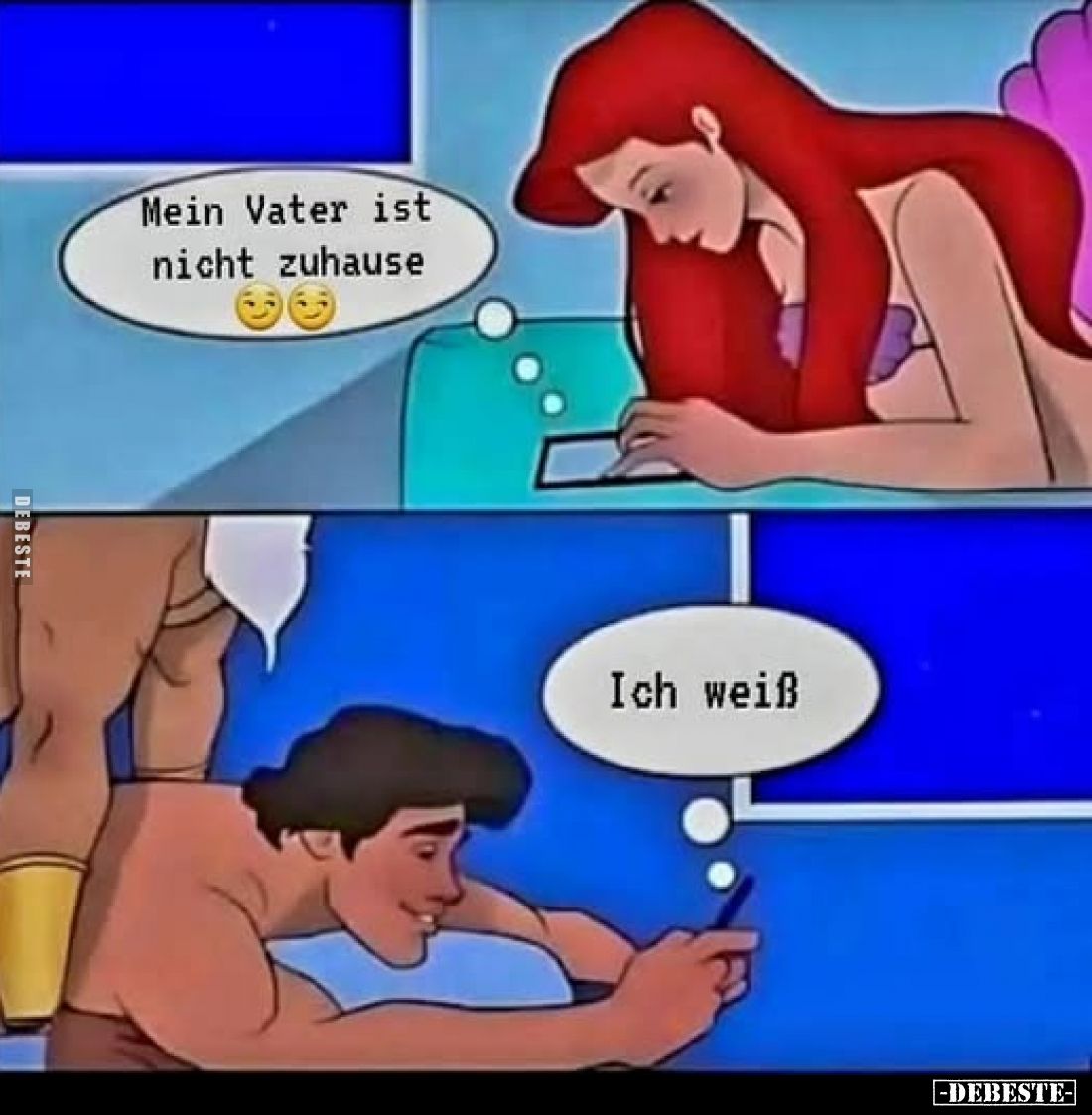 Mein Vater ist nicht zuhause. -
Ich weiß.