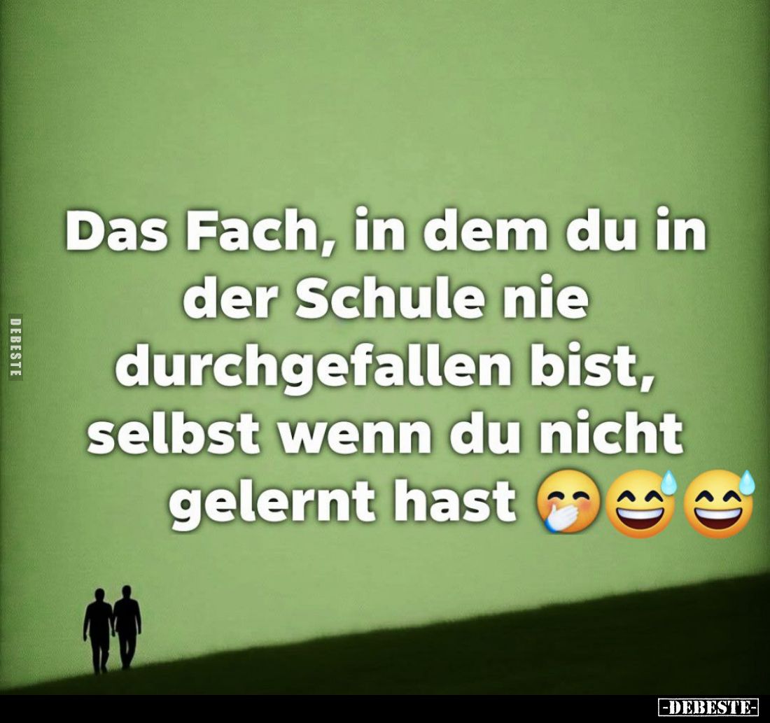 Das Fach, in dem du in der Schule nie durchgefallen bist, selbst wenn du nicht gelernt hast.