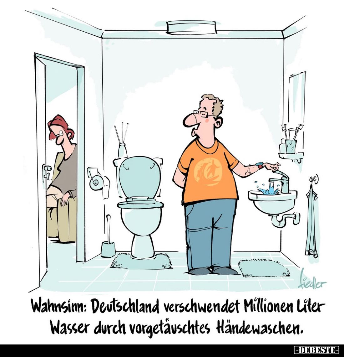 Wahnsinn: Deutschland verschwendet Millionen Liter Wasser durch vorgetäuschtes Händewaschen.