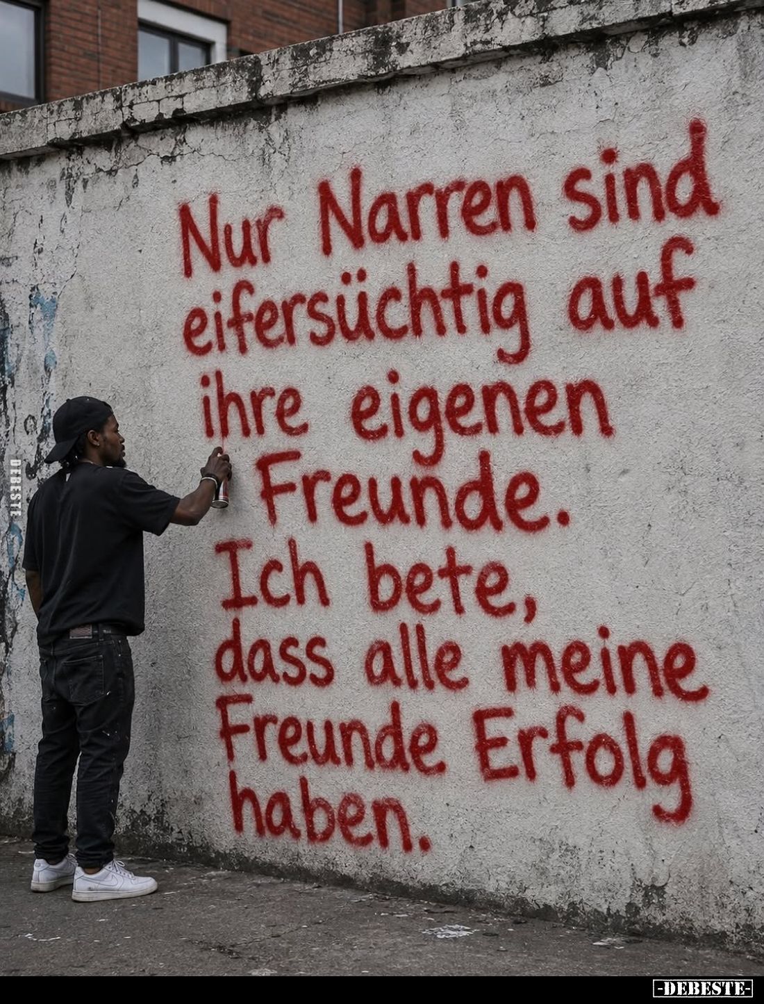 Nur Narren sind eifersüchtig auf ihre eigenen Freunde.
Ich bete, dass alle meine Freunde Erfolg haben.