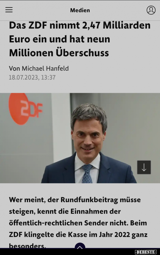 Das ZDF nimmt 2,47 Milliarden Euro ein und hat neun.. - Lustige Bilder | DEBESTE.de