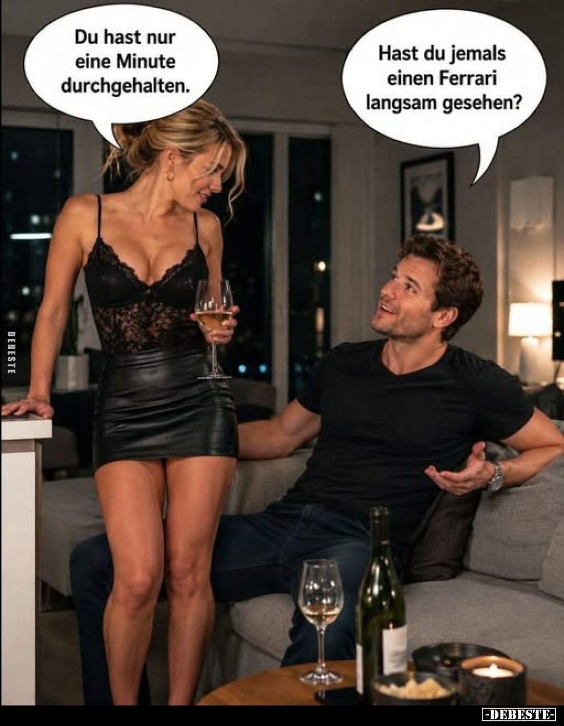 Du hast nur eine Minute durchgehalten.
-
Hast du jemals einen Ferrari langsam gesehen?