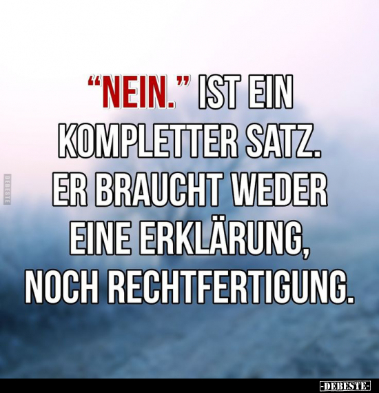 "Nein" ist ein kompletter Satz.. - Lustige Bilder | DEBESTE.de