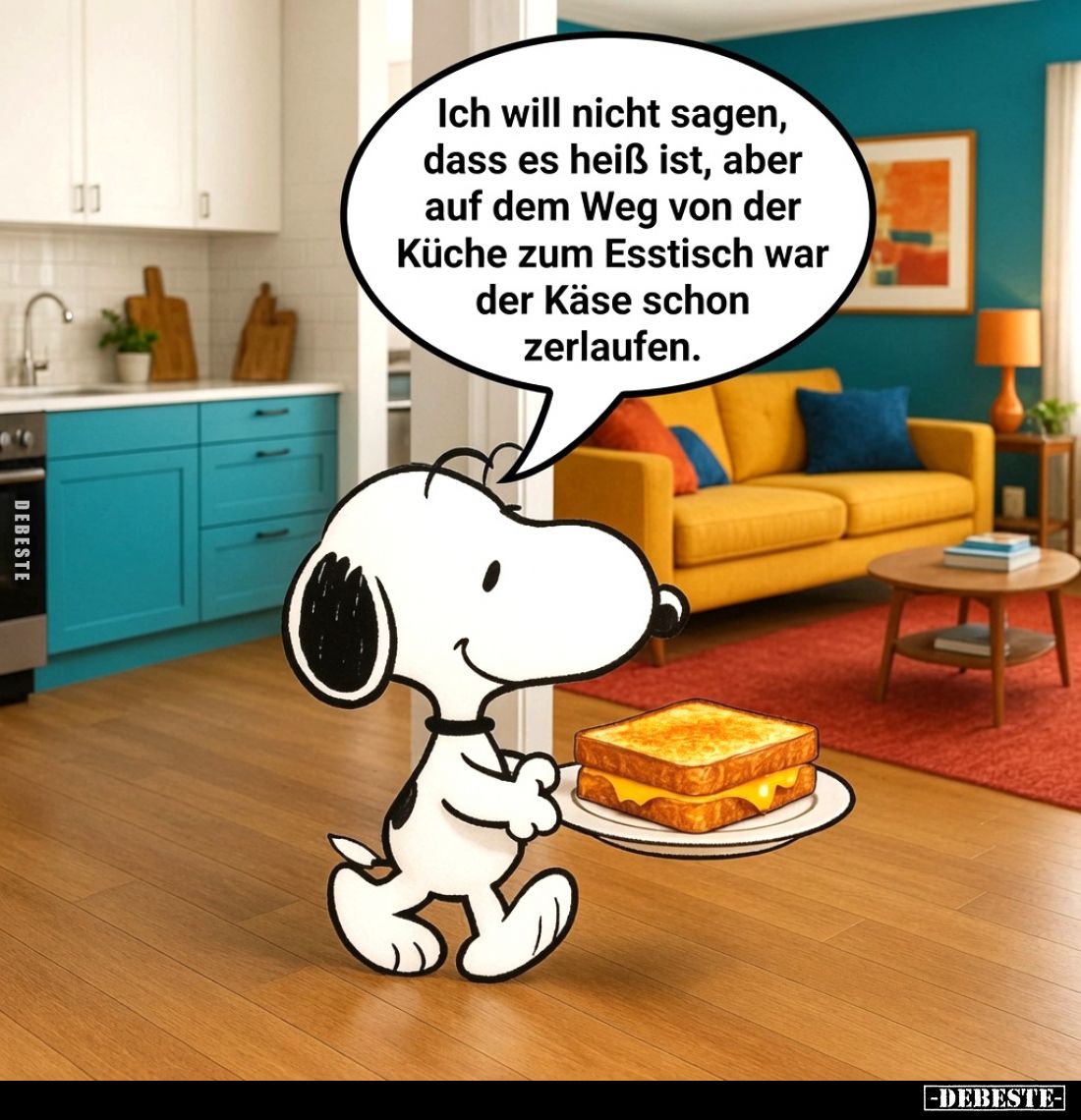 Ich will nicht sagen, dass es heiß ist, aber auf dem Weg von der Küche zum Esstisch war der Käse schon zerlaufen.