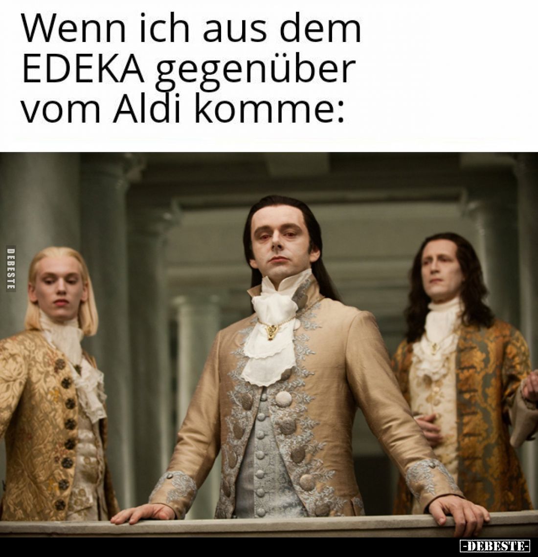 Wenn ich aus dem EDEKA gegenüber vom Aldi komme: